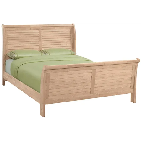 Queen Louvered Sleigh Bed